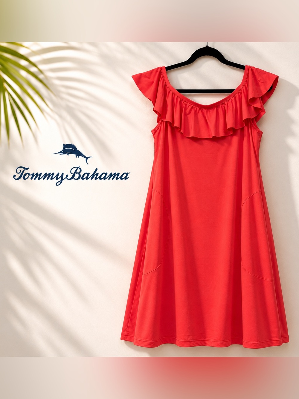 Tommy Bahama Coral Ruffle Off-Shoulder Swim Cover-Up Dress